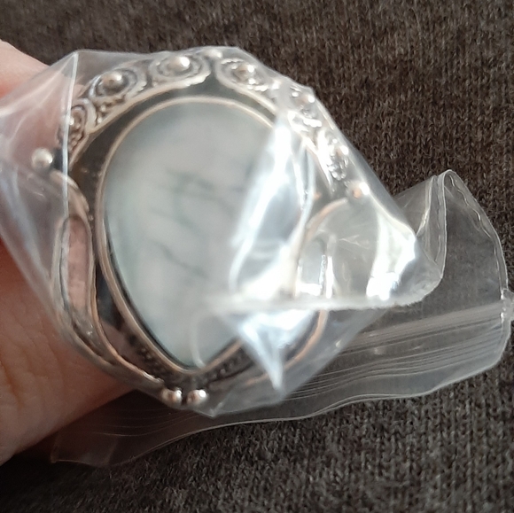 Sterling Silver 925 large genuine white moonstone boho vintage style statement - Picture 5 of 5